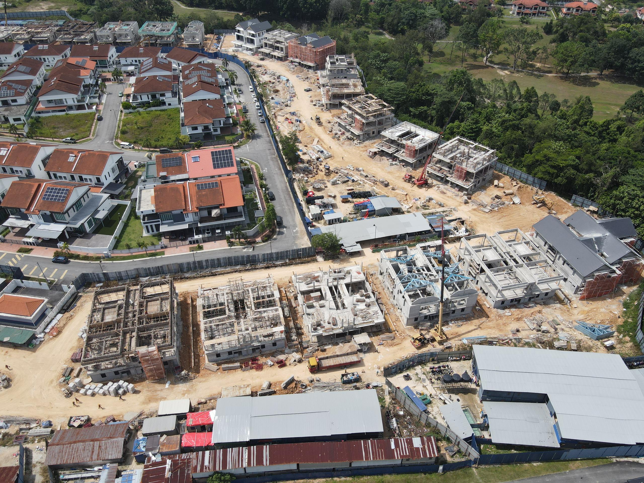 Site photo Bandar Kinrara Anggun Villa 2 Phase 7A7B as at 22/07/2025 - 45% site progress - The walls of the said building with door and window frames placed in position.