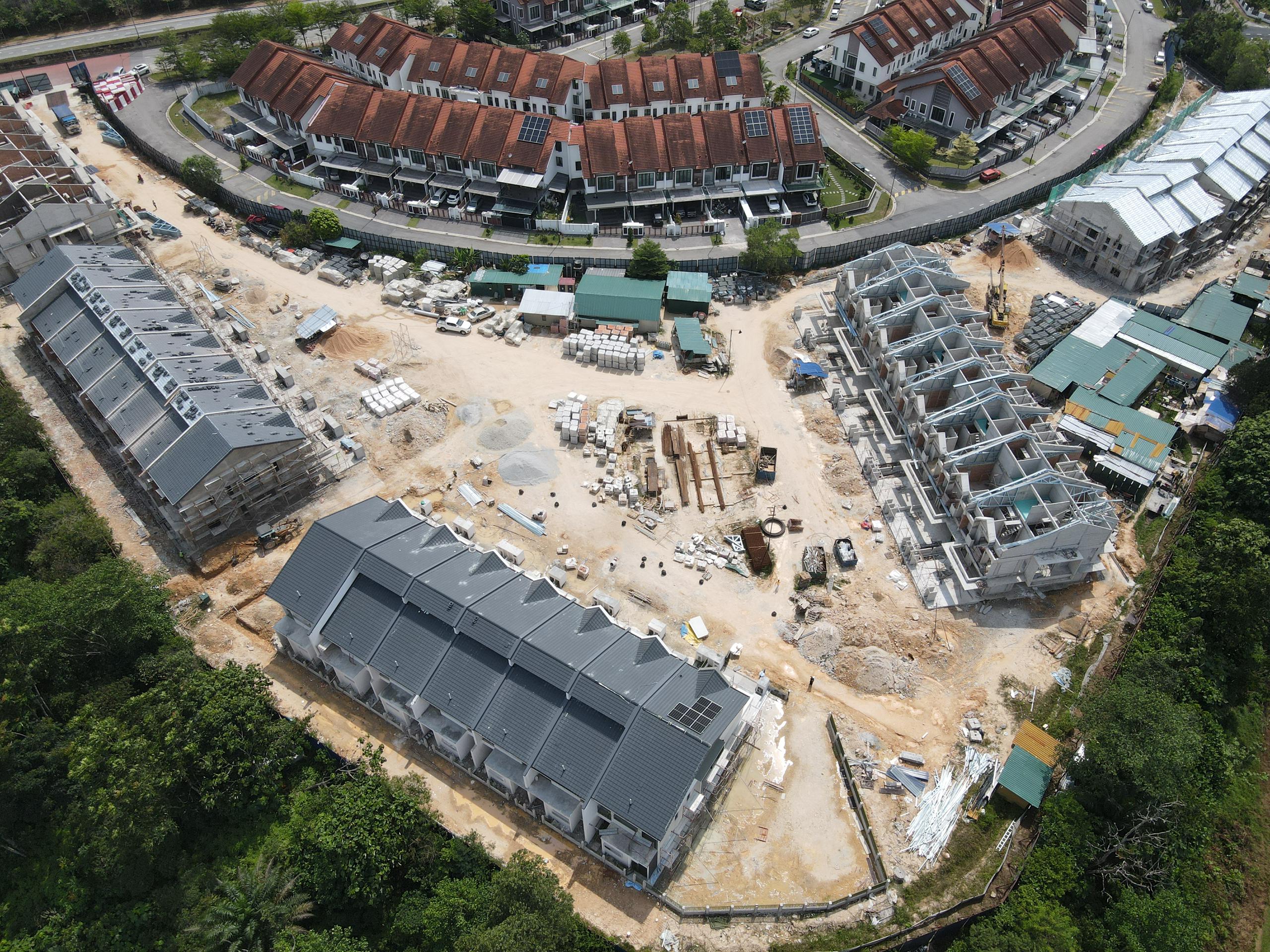 Site photo Bandar Kinrara Irama Villa 4 Phase 7A4D as at 22/07/2025 - 45% site progress - The walls of the said building with door and window frames placed in position.